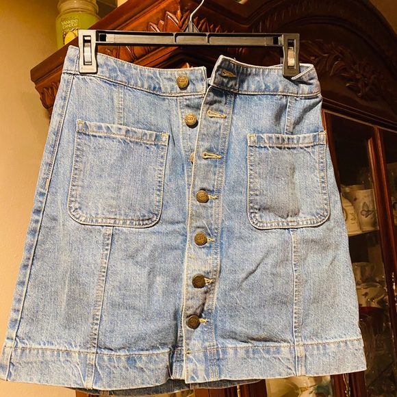 LOFT Dresses & Skirts - Ann Taylor Loft Button Down Jean Skirt EUC NWOT